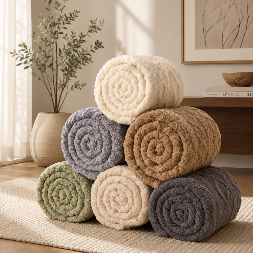 Soft Cable Knit Throw Blanket, 60" x 80"
