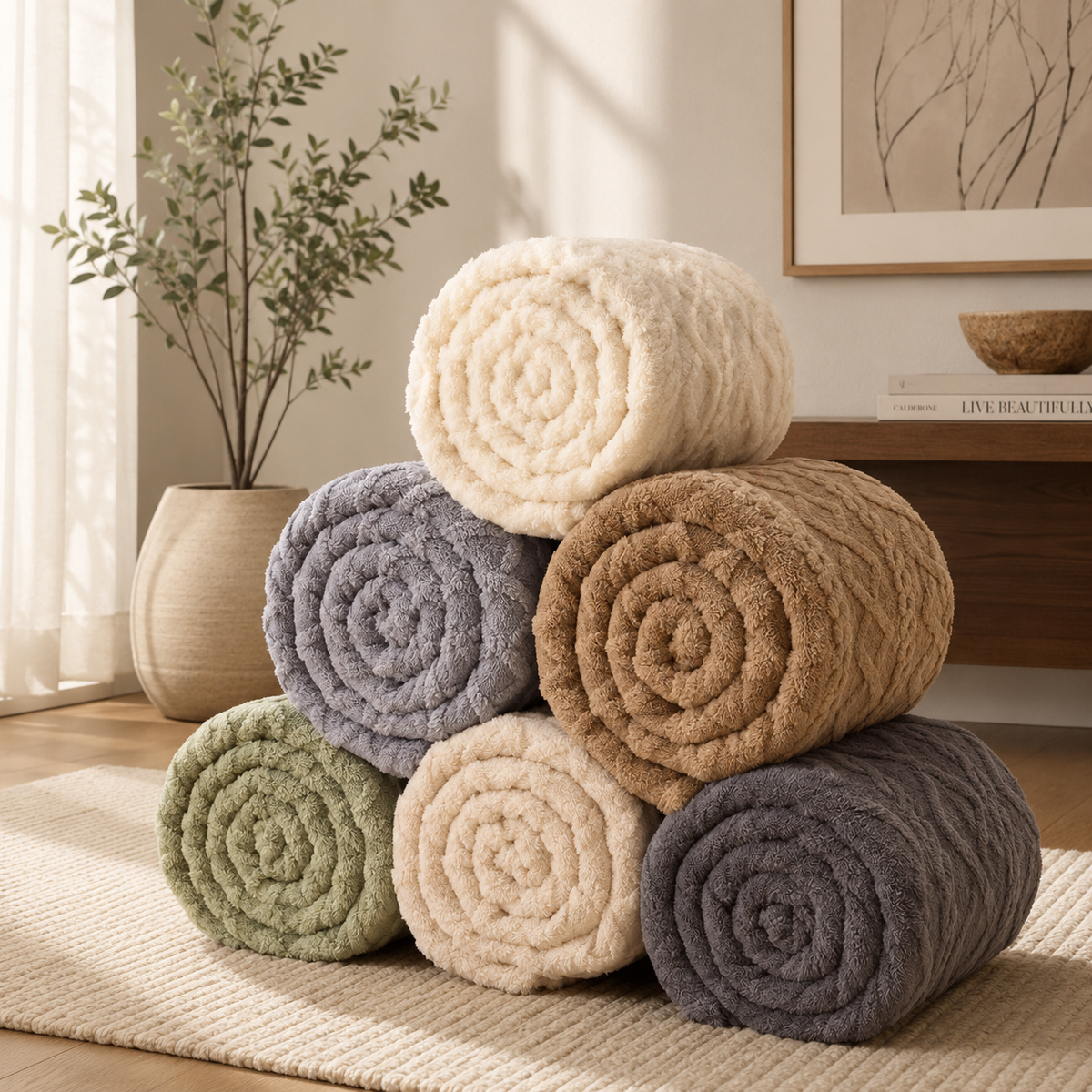 Soft Cable Knit Throw Blanket, 60" x 80"
