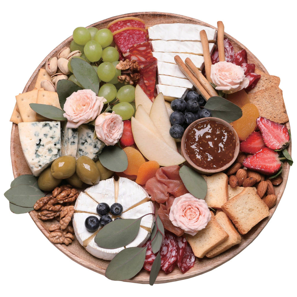 Rotating Charcuterie Board with Love Food Engraved Wording
