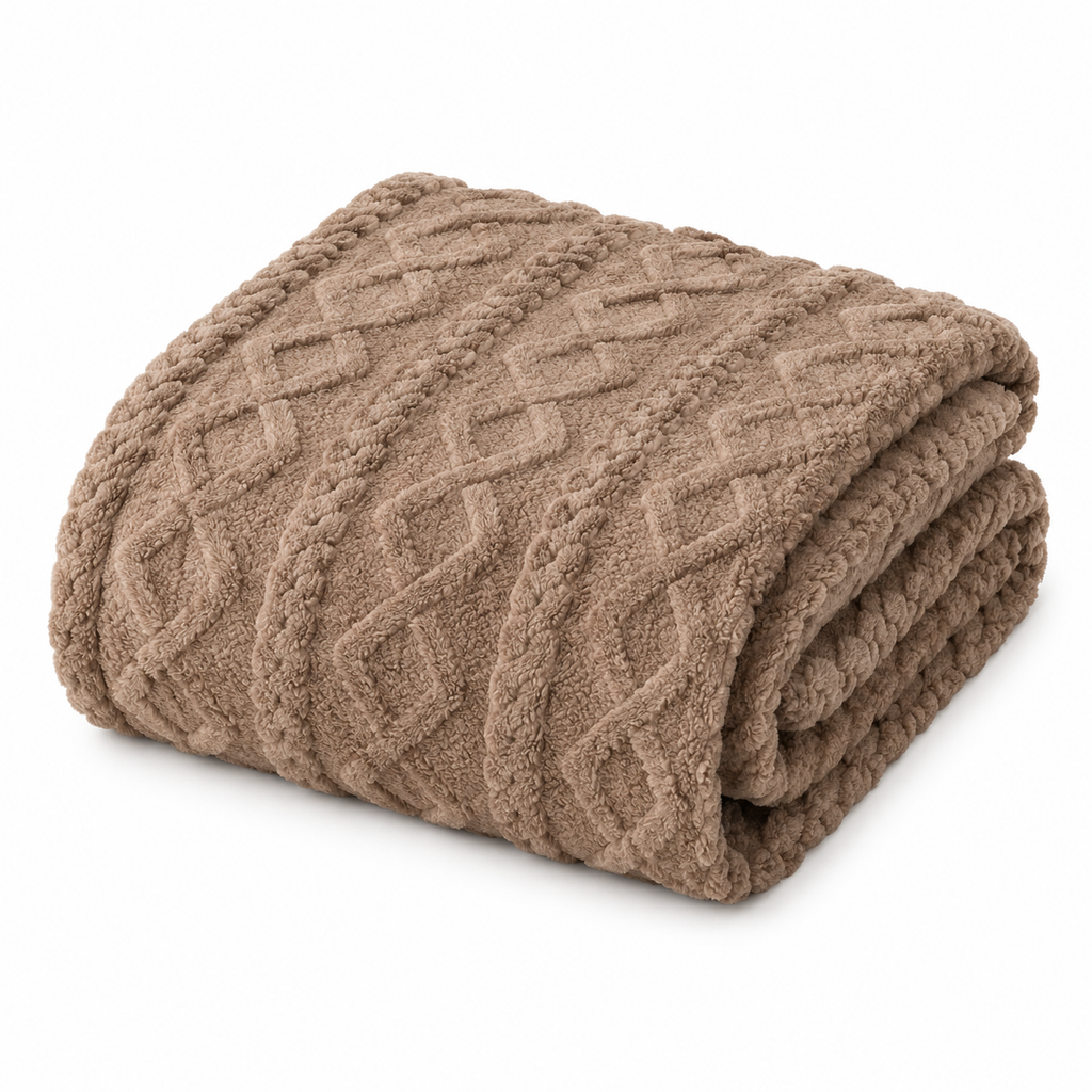 Soft Cable Knit Throw Blanket, 60" x 80"
