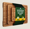 3-Piece Bamboo Cutting Board Set with Juice Grooves